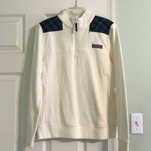 Vineyard Vines plaid quarter-zip shop shirt